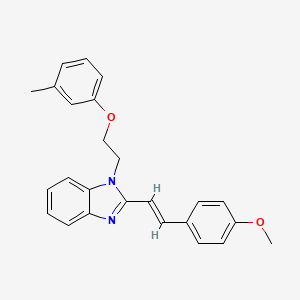 2-[(E)-2-(4-methoxyphenyl)ethenyl]-1-[2-(3-methylphenoxy)ethyl]-1H-benzimidazole