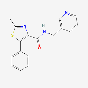 molecular formula C17H15N3OS B11125145 2-methyl-5-phenyl-N-(3-pyridylmethyl)-1,3-thiazole-4-carboxamide 