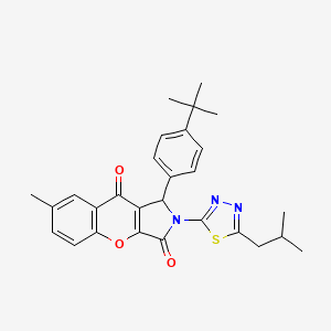 1-(4-Tert-butylphenyl)-7-methyl-2-[5-(2-methylpropyl)-1,3,4-thiadiazol-2-yl]-1,2-dihydrochromeno[2,3-c]pyrrole-3,9-dione