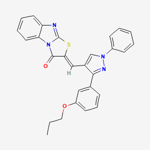 (2Z)-2-{[1-phenyl-3-(3-propoxyphenyl)-1H-pyrazol-4-yl]methylidene}[1,3]thiazolo[3,2-a]benzimidazol-3(2H)-one