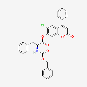 molecular formula C32H24ClNO6 B11125196 6-chloro-2-oxo-4-phenyl-2H-chromen-7-yl N-[(benzyloxy)carbonyl]-L-phenylalaninate 