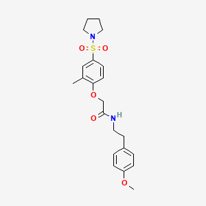 N-[2-(4-methoxyphenyl)ethyl]-2-[2-methyl-4-(pyrrolidin-1-ylsulfonyl)phenoxy]acetamide