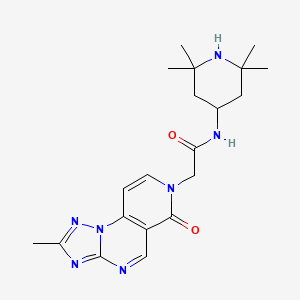 molecular formula C20H27N7O2 B11125260 2-(2-methyl-6-oxopyrido[3,4-e][1,2,4]triazolo[1,5-a]pyrimidin-7(6H)-yl)-N-(2,2,6,6-tetramethylpiperidin-4-yl)acetamide 