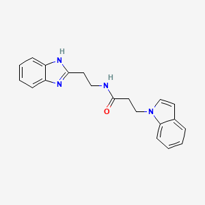 molecular formula C20H20N4O B11125264 N-[2-(1H-1,3-benzimidazol-2-yl)ethyl]-3-(1H-indol-1-yl)propanamide 