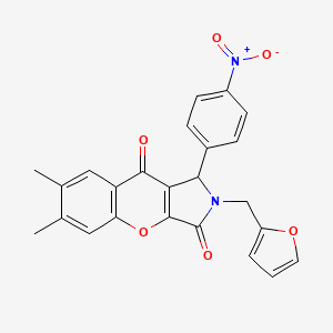 molecular formula C24H18N2O6 B11125271 2-(Furan-2-ylmethyl)-6,7-dimethyl-1-(4-nitrophenyl)-1,2-dihydrochromeno[2,3-c]pyrrole-3,9-dione 