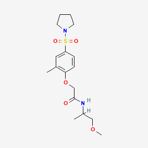 N-(1-Methoxypropan-2-YL)-2-[2-methyl-4-(pyrrolidine-1-sulfonyl)phenoxy]acetamide