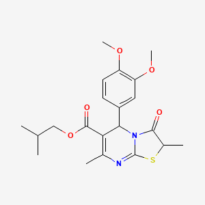 2-methylpropyl 5-(3,4-dimethoxyphenyl)-2,7-dimethyl-3-oxo-2,3-dihydro-5H-[1,3]thiazolo[3,2-a]pyrimidine-6-carboxylate