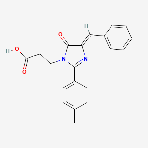 molecular formula C20H18N2O3 B11125361 3-[(4Z)-4-benzylidene-2-(4-methylphenyl)-5-oxo-4,5-dihydro-1H-imidazol-1-yl]propanoic acid 