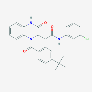 2-{1-[(4-tert-butylphenyl)carbonyl]-3-oxo-1,2,3,4-tetrahydroquinoxalin-2-yl}-N-(3-chlorophenyl)acetamide