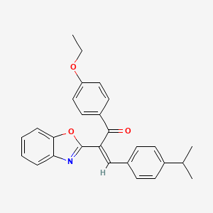 (2Z)-2-(1,3-benzoxazol-2-yl)-1-(4-ethoxyphenyl)-3-[4-(propan-2-yl)phenyl]prop-2-en-1-one