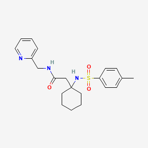 molecular formula C21H27N3O3S B11125397 2-(1-{[(4-methylphenyl)sulfonyl]amino}cyclohexyl)-N-(pyridin-2-ylmethyl)acetamide 