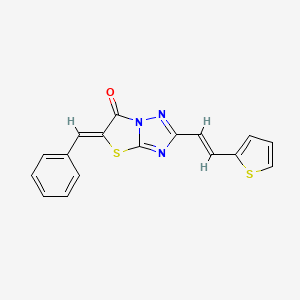 (5Z)-5-benzylidene-2-[(E)-2-(thiophen-2-yl)ethenyl][1,3]thiazolo[3,2-b][1,2,4]triazol-6(5H)-one