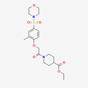 molecular formula C21H30N2O7S B11125411 1-{2-[2-Methyl-4-(morpholine-4-sulfonyl)-phenoxy]-acetyl}-piperidine-4-carboxylic acid ethyl ester 