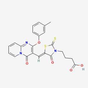 4-[(5Z)-5-{[2-(3-methylphenoxy)-4-oxo-4H-pyrido[1,2-a]pyrimidin-3-yl]methylidene}-4-oxo-2-thioxo-1,3-thiazolidin-3-yl]butanoic acid