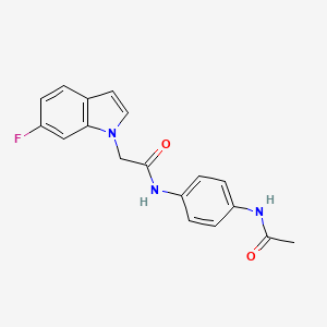 N-[4-(acetylamino)phenyl]-2-(6-fluoro-1H-indol-1-yl)acetamide