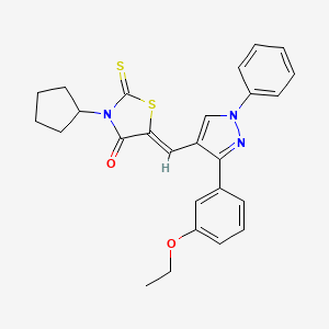 (5Z)-3-cyclopentyl-5-{[3-(3-ethoxyphenyl)-1-phenyl-1H-pyrazol-4-yl]methylidene}-2-thioxo-1,3-thiazolidin-4-one