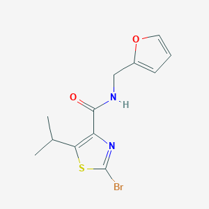 molecular formula C12H13BrN2O2S B11125446 2-bromo-N-(2-furylmethyl)-5-isopropyl-1,3-thiazole-4-carboxamide 