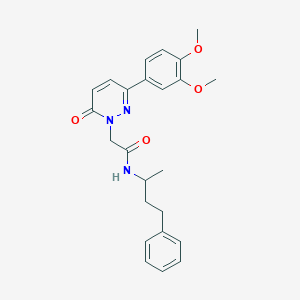 molecular formula C24H27N3O4 B11125452 2-(3-(3,4-dimethoxyphenyl)-6-oxopyridazin-1(6H)-yl)-N-(4-phenylbutan-2-yl)acetamide 