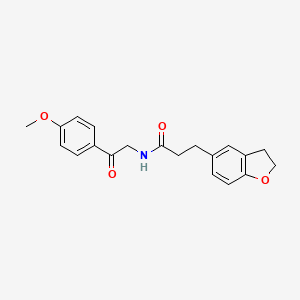 molecular formula C20H21NO4 B11125454 3-(2,3-dihydro-1-benzofuran-5-yl)-N-[2-(4-methoxyphenyl)-2-oxoethyl]propanamide 