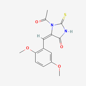 molecular formula C14H14N2O4S B11125460 (5E)-1-acetyl-5-(2,5-dimethoxybenzylidene)-2-thioxoimidazolidin-4-one 