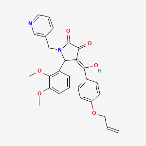 molecular formula C28H26N2O6 B11125462 5-(2,3-dimethoxyphenyl)-3-hydroxy-4-{[4-(prop-2-en-1-yloxy)phenyl]carbonyl}-1-(pyridin-3-ylmethyl)-1,5-dihydro-2H-pyrrol-2-one 