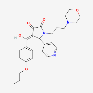 molecular formula C26H31N3O5 B11125472 3-hydroxy-1-[3-(morpholin-4-yl)propyl]-4-[(4-propoxyphenyl)carbonyl]-5-(pyridin-4-yl)-1,5-dihydro-2H-pyrrol-2-one 