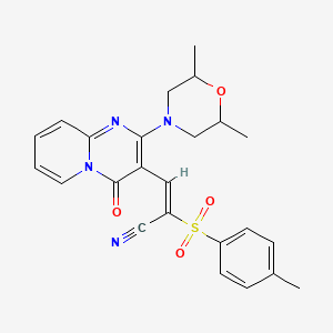 molecular formula C24H24N4O4S B11125501 (2E)-3-[2-(2,6-dimethylmorpholin-4-yl)-4-oxo-4H-pyrido[1,2-a]pyrimidin-3-yl]-2-[(4-methylphenyl)sulfonyl]prop-2-enenitrile 