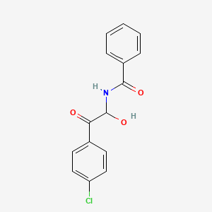 molecular formula C15H12ClNO3 B11125517 N-[2-(4-chlorophenyl)-1-hydroxy-2-oxoethyl]benzamide 