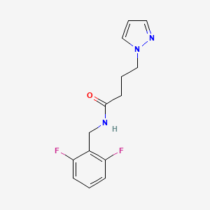 molecular formula C14H15F2N3O B11125518 N-(2,6-difluorobenzyl)-4-(1H-pyrazol-1-yl)butanamide 