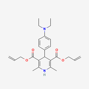 molecular formula C25H32N2O4 B11125524 Diprop-2-en-1-yl 4-[4-(diethylamino)phenyl]-2,6-dimethyl-1,4-dihydropyridine-3,5-dicarboxylate 