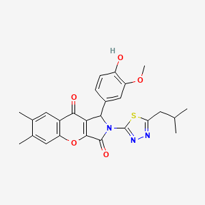 1-(4-Hydroxy-3-methoxyphenyl)-6,7-dimethyl-2-[5-(2-methylpropyl)-1,3,4-thiadiazol-2-yl]-1,2-dihydrochromeno[2,3-c]pyrrole-3,9-dione