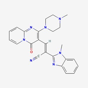 molecular formula C24H23N7O B11125551 (2E)-2-(1-methyl-1H-benzimidazol-2-yl)-3-[2-(4-methylpiperazin-1-yl)-4-oxo-4H-pyrido[1,2-a]pyrimidin-3-yl]prop-2-enenitrile 