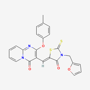 molecular formula C24H17N3O4S2 B11125553 3-{(Z)-[3-(furan-2-ylmethyl)-4-oxo-2-thioxo-1,3-thiazolidin-5-ylidene]methyl}-2-(4-methylphenoxy)-4H-pyrido[1,2-a]pyrimidin-4-one 