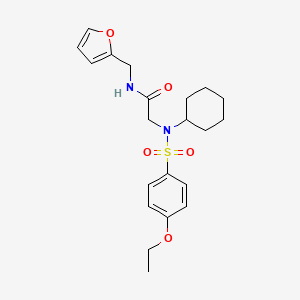 molecular formula C21H28N2O5S B11125560 N~2~-cyclohexyl-N~2~-[(4-ethoxyphenyl)sulfonyl]-N-(furan-2-ylmethyl)glycinamide 