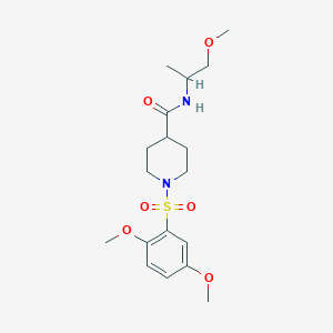 molecular formula C18H28N2O6S B11125569 1-(2,5-Dimethoxybenzenesulfonyl)-N-(1-methoxypropan-2-YL)piperidine-4-carboxamide 