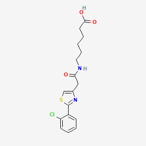 molecular formula C17H19ClN2O3S B11125574 6-({[2-(2-Chlorophenyl)-1,3-thiazol-4-yl]acetyl}amino)hexanoic acid 