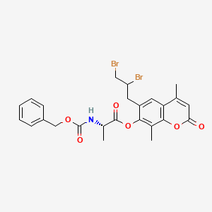 6-(2,3-dibromopropyl)-4,8-dimethyl-2-oxo-2H-chromen-7-yl N-[(benzyloxy)carbonyl]-L-alaninate