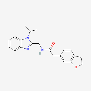 molecular formula C21H23N3O2 B11125621 2-(2,3-dihydro-1-benzofuran-6-yl)-N-[(1-isopropyl-1H-1,3-benzimidazol-2-yl)methyl]acetamide 