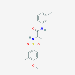 molecular formula C19H24N2O4S B11125624 N-(3,4-dimethylphenyl)-N~2~-[(4-methoxy-3-methylphenyl)sulfonyl]alaninamide 