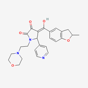 molecular formula C25H27N3O5 B11125649 3-hydroxy-4-[(2-methyl-2,3-dihydro-1-benzofuran-5-yl)carbonyl]-1-[2-(morpholin-4-yl)ethyl]-5-(pyridin-4-yl)-1,5-dihydro-2H-pyrrol-2-one 