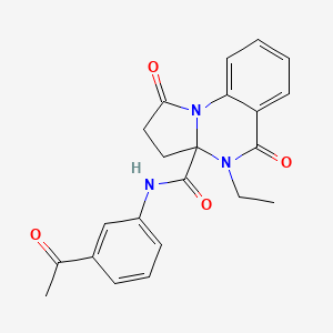 molecular formula C22H21N3O4 B11125662 N-(3-acetylphenyl)-4-ethyl-1,5-dioxo-2,3,4,5-tetrahydropyrrolo[1,2-a]quinazoline-3a(1H)-carboxamide 