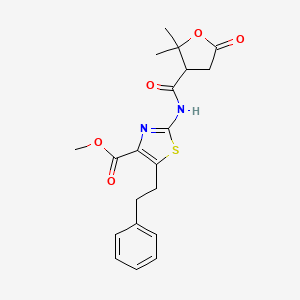 Methyl 2-{[(2,2-dimethyl-5-oxotetrahydro-3-furanyl)carbonyl]amino}-5-phenethyl-1,3-thiazole-4-carboxylate