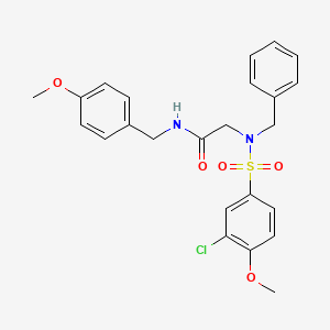 molecular formula C24H25ClN2O5S B11125712 N~2~-benzyl-N~2~-[(3-chloro-4-methoxyphenyl)sulfonyl]-N-(4-methoxybenzyl)glycinamide 