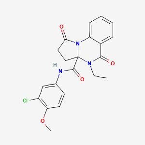 molecular formula C21H20ClN3O4 B11125714 N-(3-chloro-4-methoxyphenyl)-4-ethyl-1,5-dioxo-2,3,4,5-tetrahydropyrrolo[1,2-a]quinazoline-3a(1H)-carboxamide 