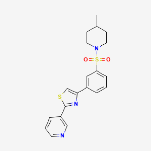 molecular formula C20H21N3O2S2 B11125719 3-(4-{3-[(4-Methylpiperidin-1-yl)sulfonyl]phenyl}-1,3-thiazol-2-yl)pyridine 