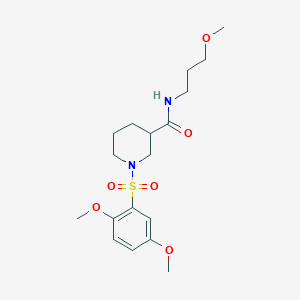 molecular formula C18H28N2O6S B11125724 1-(2,5-Dimethoxybenzenesulfonyl)-N-(3-methoxypropyl)piperidine-3-carboxamide 