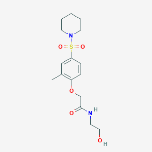 N-(2-Hydroxyethyl)-2-[2-methyl-4-(piperidine-1-sulfonyl)phenoxy]acetamide