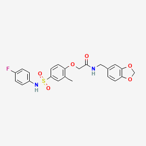 N-(1,3-benzodioxol-5-ylmethyl)-2-{4-[(4-fluorophenyl)sulfamoyl]-2-methylphenoxy}acetamide