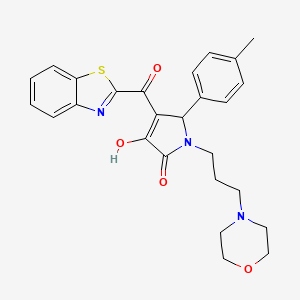 4-(1,3-benzothiazol-2-ylcarbonyl)-3-hydroxy-5-(4-methylphenyl)-1-(3-morpholinopropyl)-1,5-dihydro-2H-pyrrol-2-one