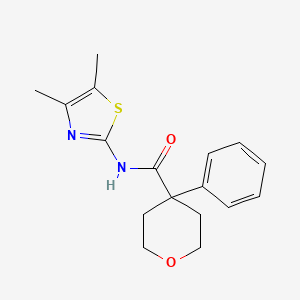 molecular formula C17H20N2O2S B11125799 N-(4,5-dimethyl-1,3-thiazol-2-yl)-4-phenyltetrahydro-2H-pyran-4-carboxamide 